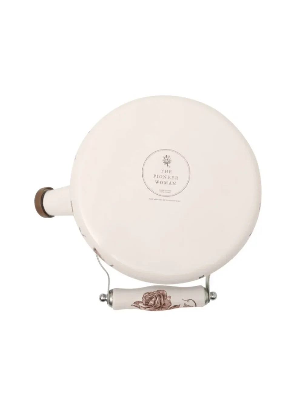 The Pioneer Woman Brown Enamel on Steel Agatha 2.0-Quart Whistling Tea Kettle